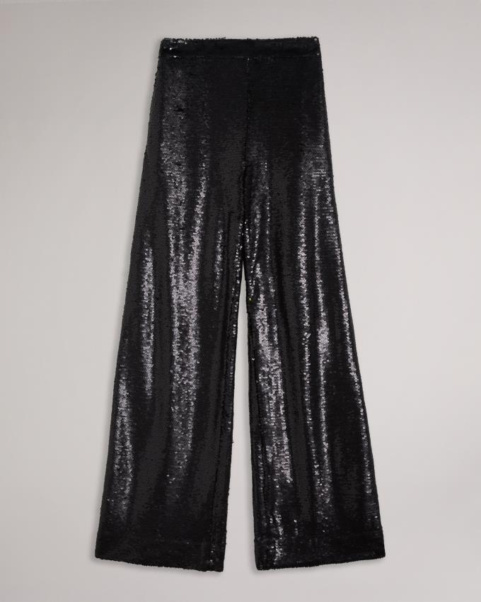 Pantalon Ted Baker Matte Sequin Wide Leg Noir Femme | TFM-13250635